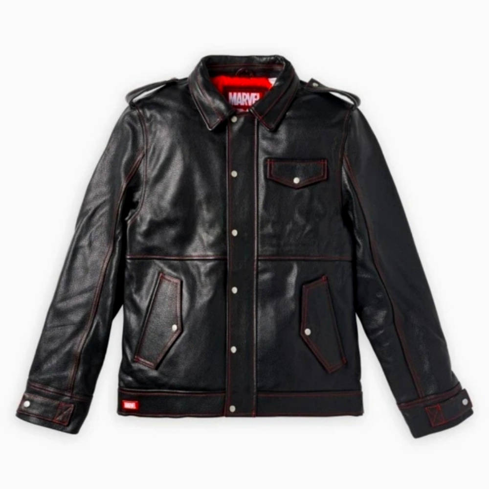 Marvel Black Leather Jacket - nwot